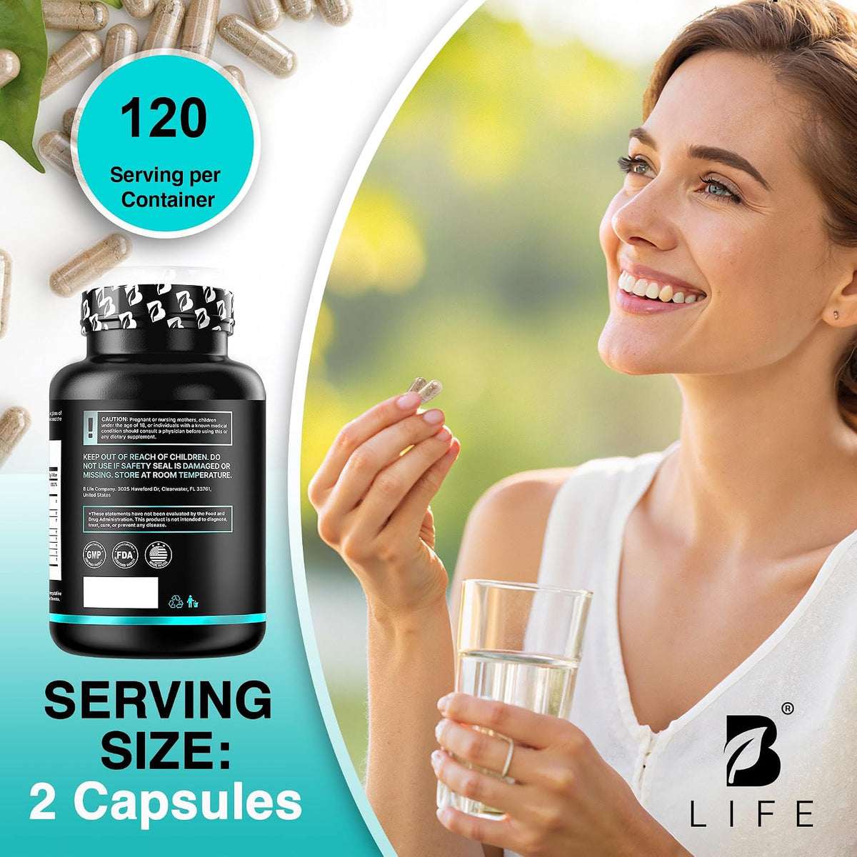 Lion’s Mane Mushroom Capsules – Memory, Focus & Clarity – Nootropic Brain Supplement with Ashwagandha, Thiamin (B1), Magnesium L-Threonate – Cognitive and Brain Support for Mental Energy, 240 Caps - görsel 8