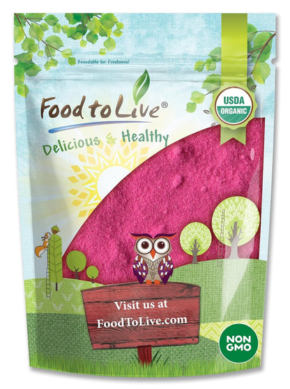 Food to Live Organic Dragon Fruit Juice Powder – Red Pitaya, 680g (1.5 lbs)