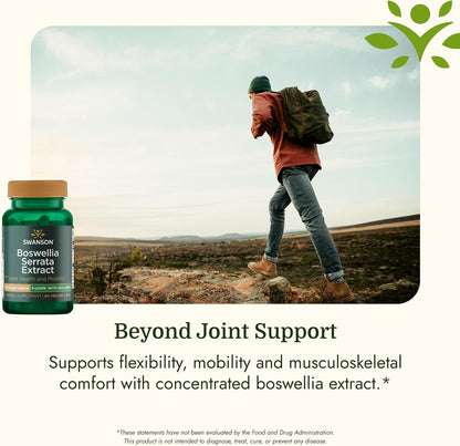 Swanson Boswellia Serrata Extract – Herbal Supplement for Joint Support, Mobility & Flexibility* – 5-LOXIN Standardised – Non-GMO – 60 Vegetarian Capsules