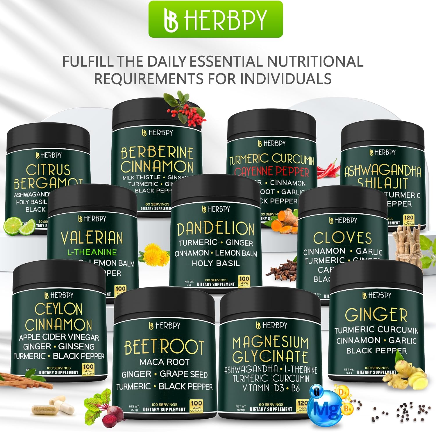 Herbpy 4-in-1 Cardamom Supplement - Green & Black Cardamom Seeds with Turmeric & Black Pepper – Digestive Health & Natural Wellness, 100 Vegan Capsules - görsel 7
