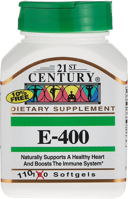 21st Century Vitamin E 400 IU Softgels, 110 Softgels