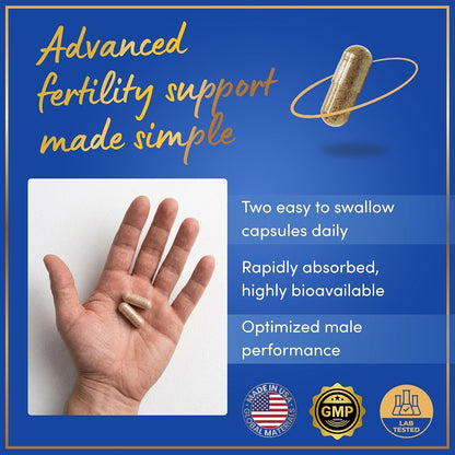 Male Fertility Supplement with Maca Root – Men's Health & Pre-conception Vitamins Plus Natural Extracts – 120 Capsules