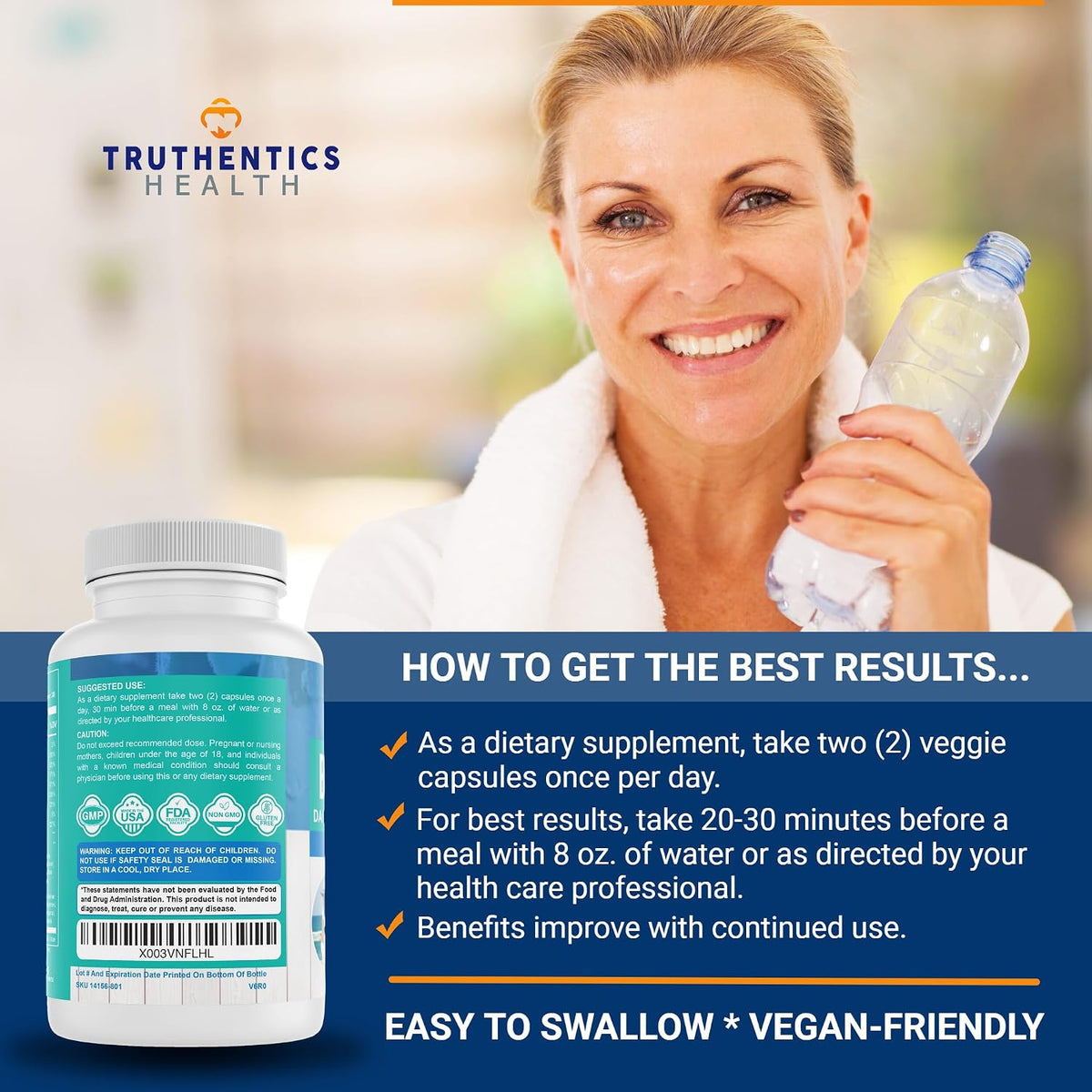 TRUTHENTICS Bye-Bye Stress - Stress & Mood Support Supplement for Women with Ashwagandha, GABA, Lemon Balm, L-Theanine & Vitamin B Complex - Vegan - 60 Capsules - görsel 8