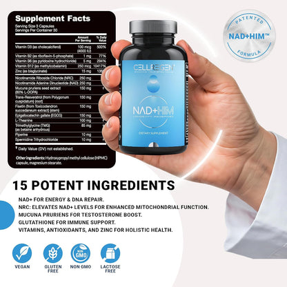 CELLREGEN NAD HIM NAD Supplement with Nicotinamide Riboside and Resveratrol for Men