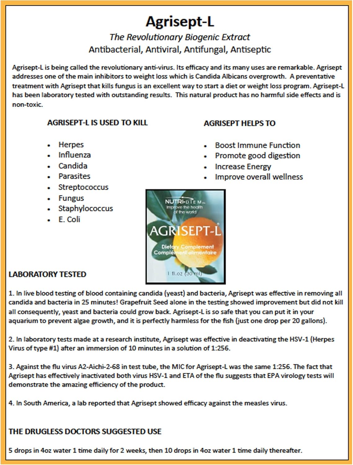Agrisept-L / Agrumax Supplement Capsules by Nutri-Diem - görsel 3