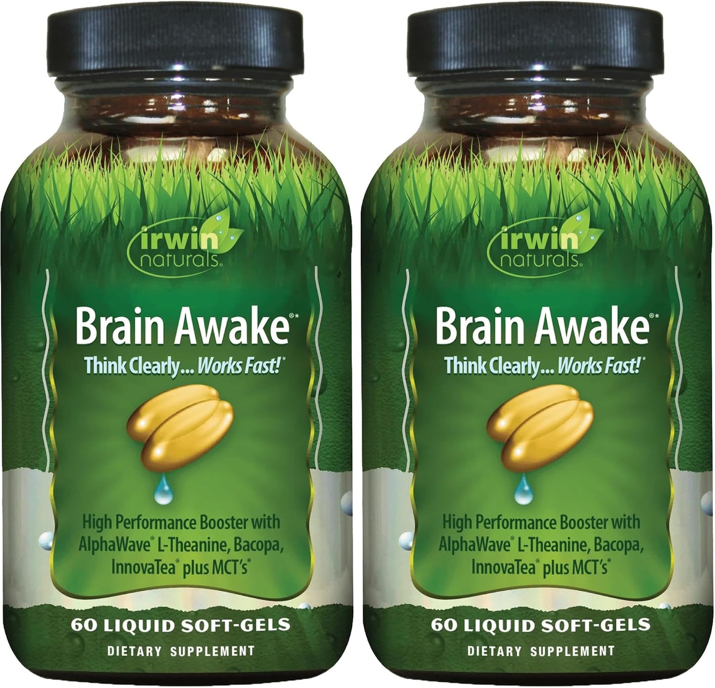 Irwin Naturals Brain Awake Focus & Concentration | Mental Clarity & Cognitive Performance Support | Bacopa + AlphaWave L-Theanine | 60 Liquid Soft-Gels - görsel 9