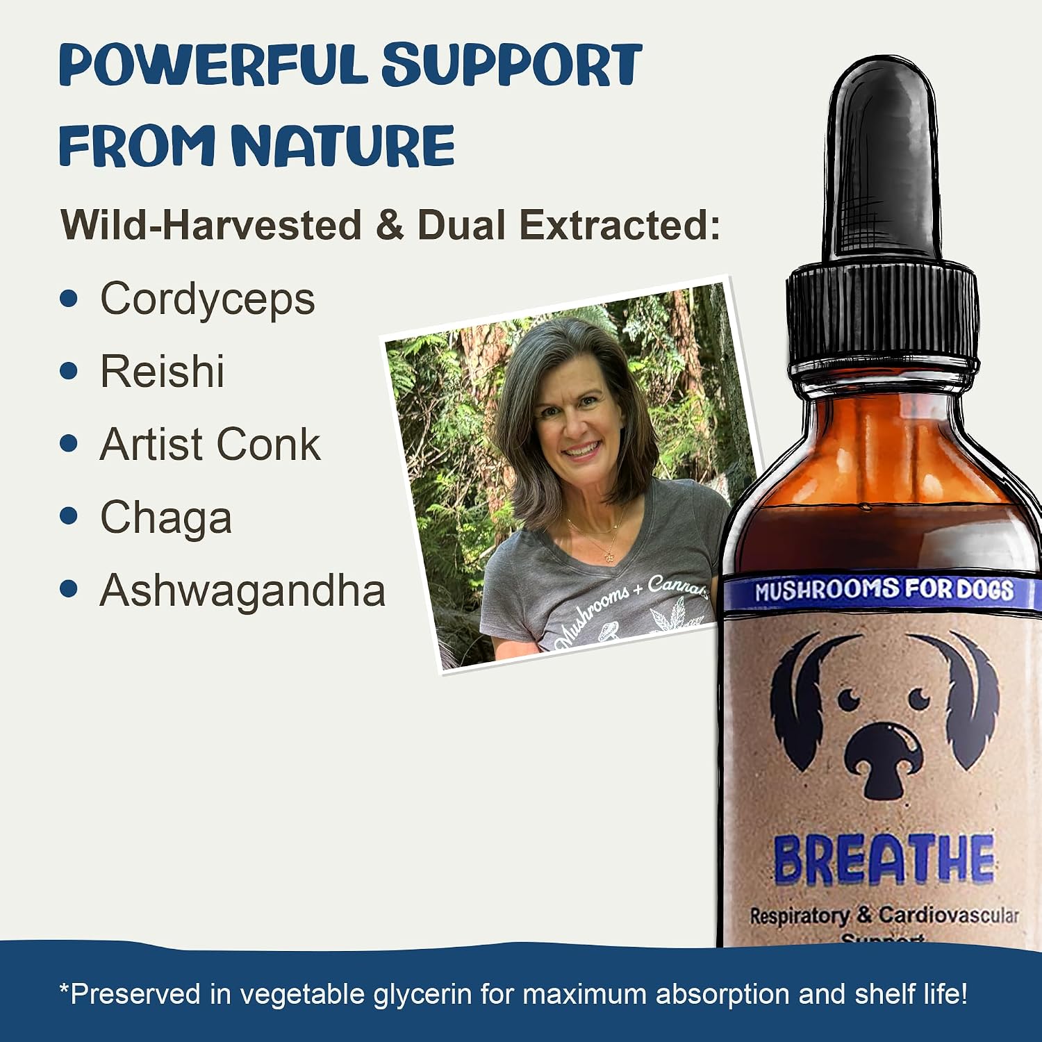 Breathe Dog Allergy Relief Drops 2 fl. oz.: Mushroom Extracts & Ashwagandha Tincture - görsel 4