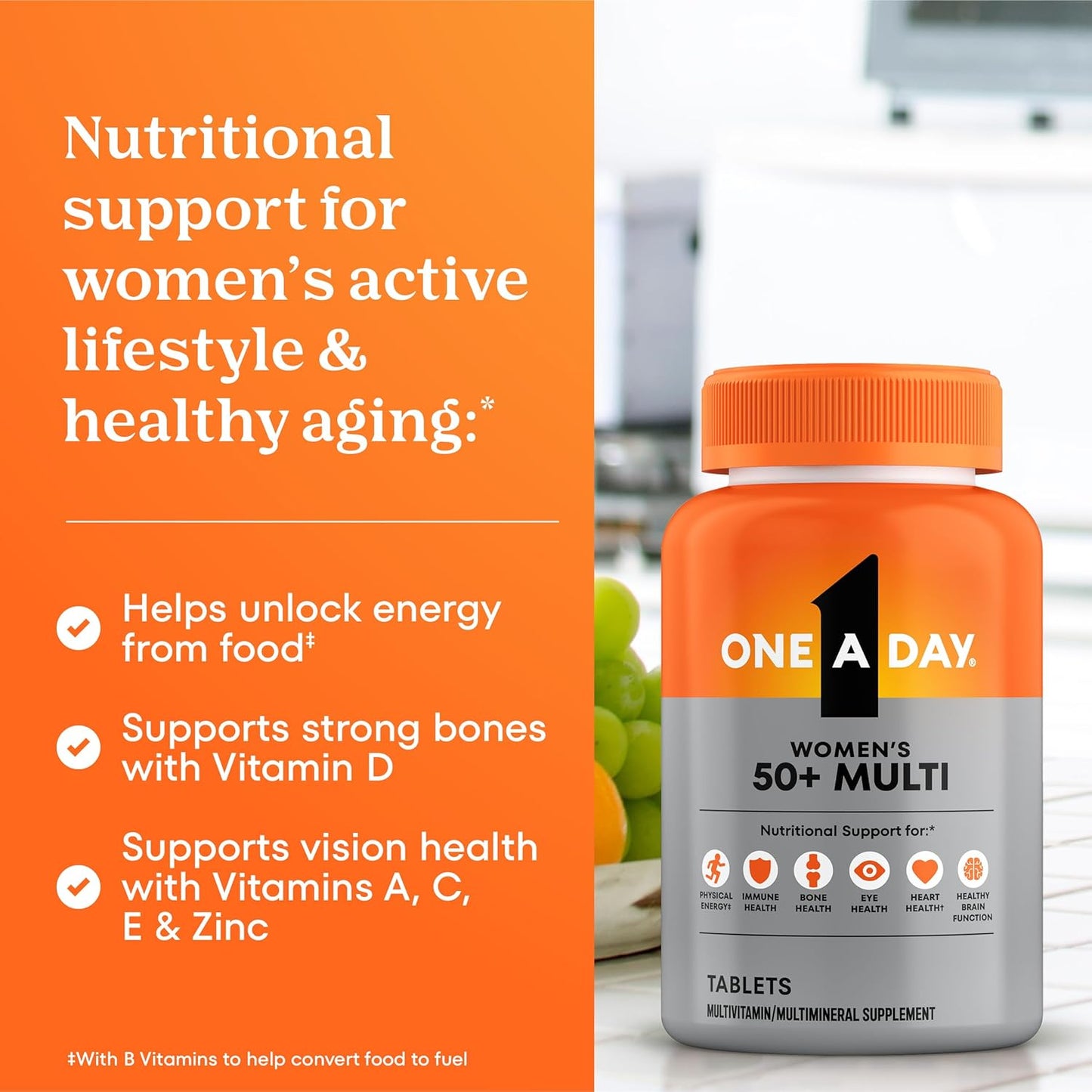 One A Day Multivitamin for Women Over 50 Tablets, 100 Count - görsel 3