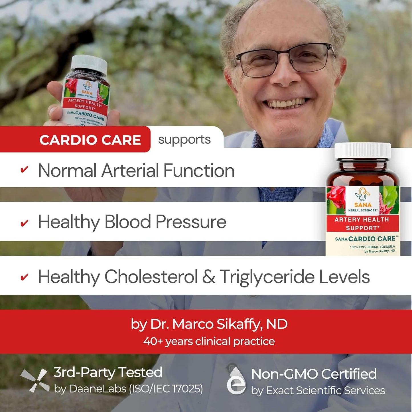 Artery Plaque Removal Formula – 4-Element All-Natural Supplement to Support Blood Pressure, Healthy Cholesterol & Heart Rhythm – 90 Easy-to-Swallow Capsules – Sana Herbal - görsel 2