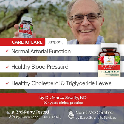 Artery Plaque Removal Formula – 4-Element All-Natural Supplement to Support Blood Pressure, Healthy Cholesterol & Heart Rhythm – 90 Easy-to-Swallow Capsules – Sana Herbal