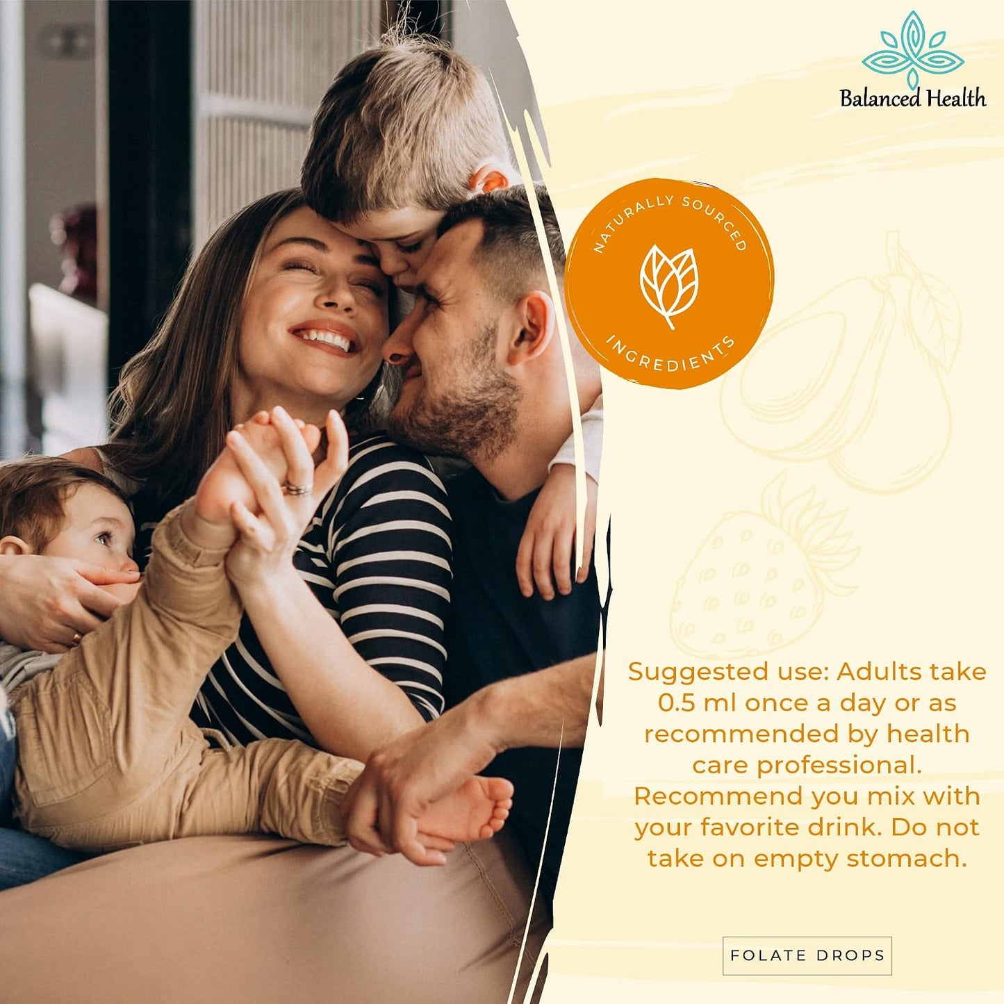 Balanced Health Folate Drops - 500mcg L-5-MTHF, 120 Servings, 60ml, Butterscotch Flavour - görsel 7