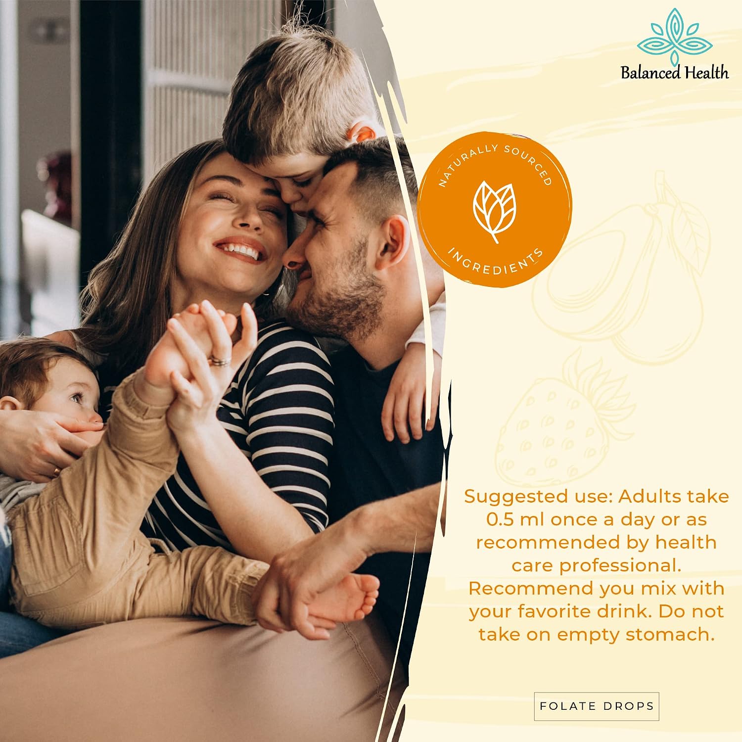 Balanced Health Folate Drops - 500mcg L-5-MTHF, 120 Servings, 60ml, Butterscotch Flavour - görsel 7