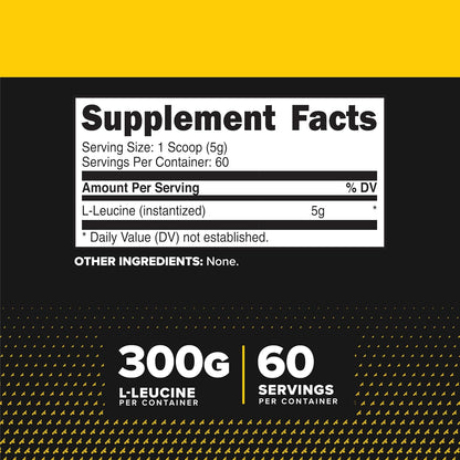 Primaforce L-Leucine (300 g | 60 Servings) – Pure L-Leucine Powder, 5 g per Serving