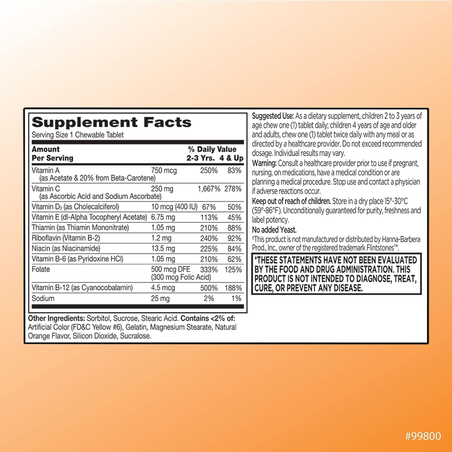 Quality Choice Chewable Animal Shaped Children's Multivitamin with Extra Vitamin C, Orange Flavour, 30 Tablets - görsel 2