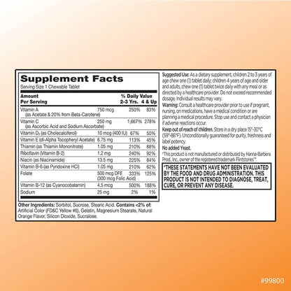 Quality Choice Chewable Animal Shaped Children's Multivitamin with Extra Vitamin C, Orange Flavour, 30 Tablets