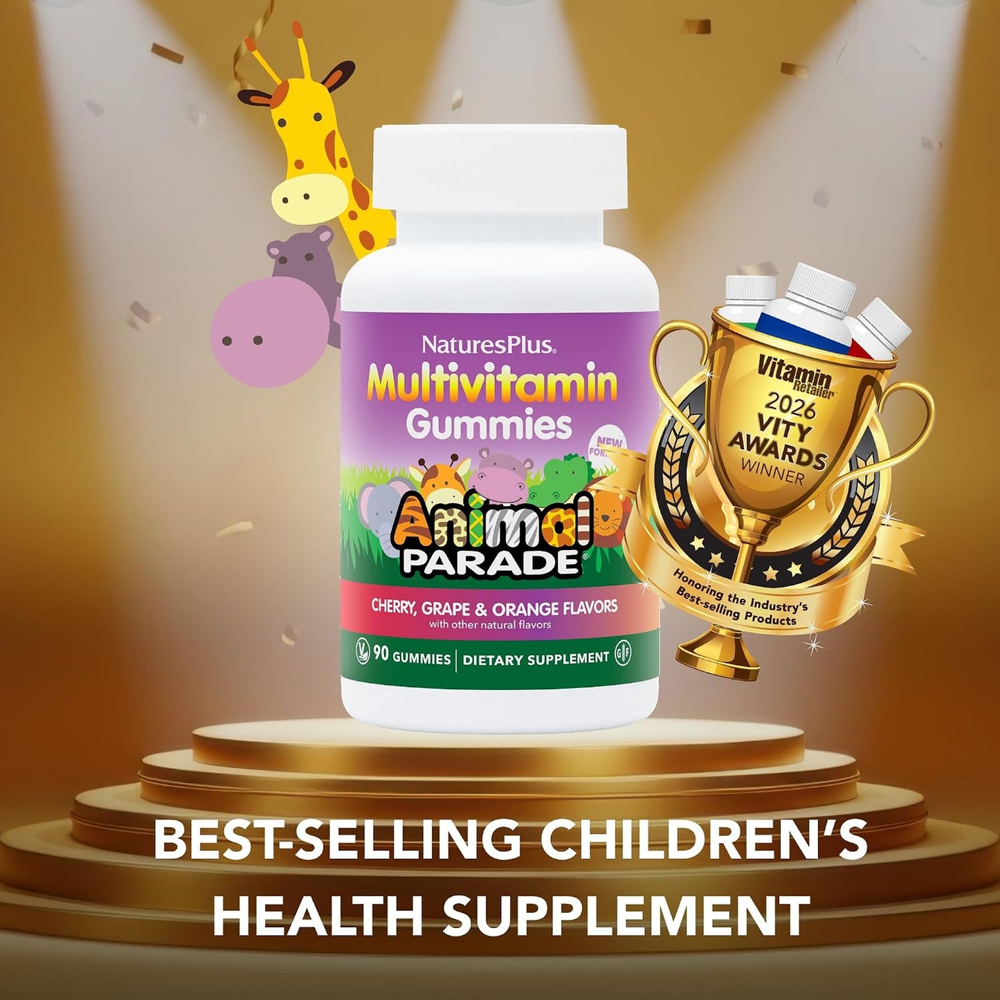 NaturesPlus Animal Parade Children's Multivitamin Gummies - 90 Gummies - görsel 2