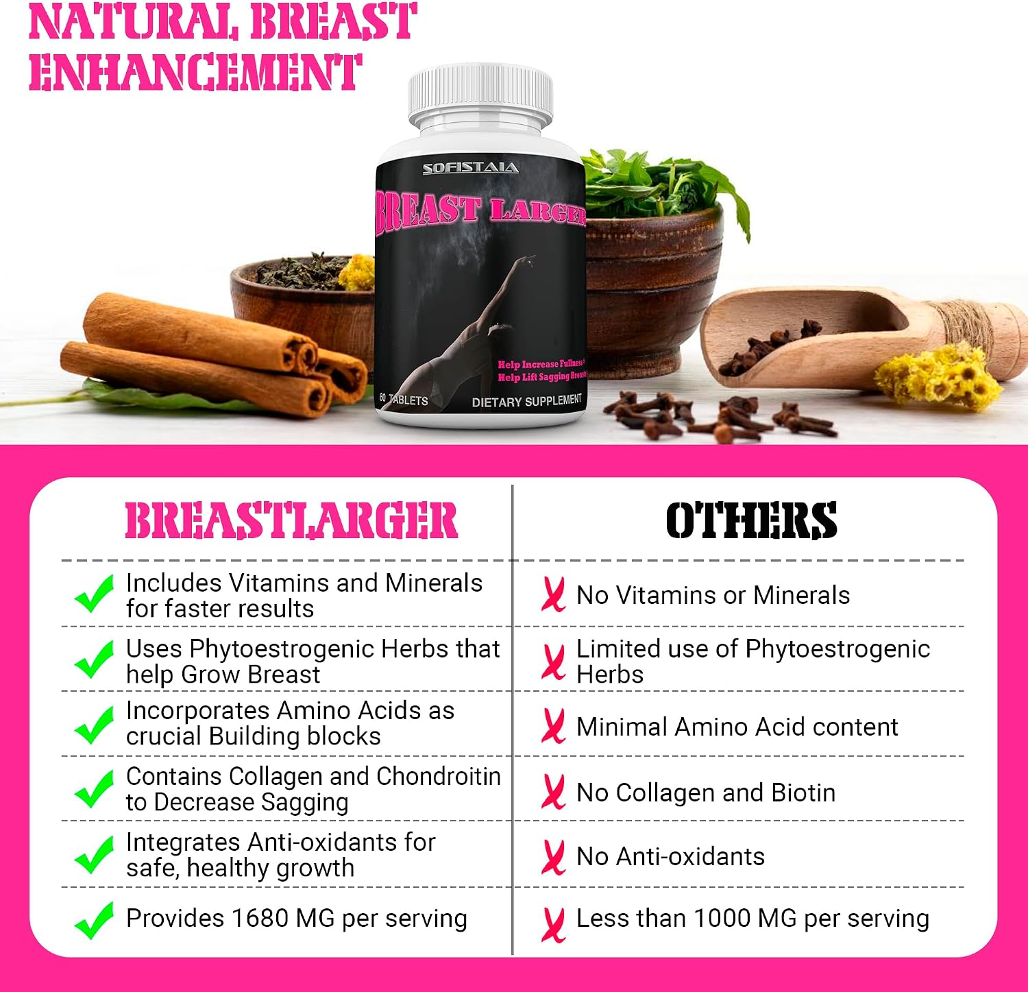 BEAUTIFYEM Breast Larger Breast Enhancement Formula – Natural Breast Growth Pills - görsel 3