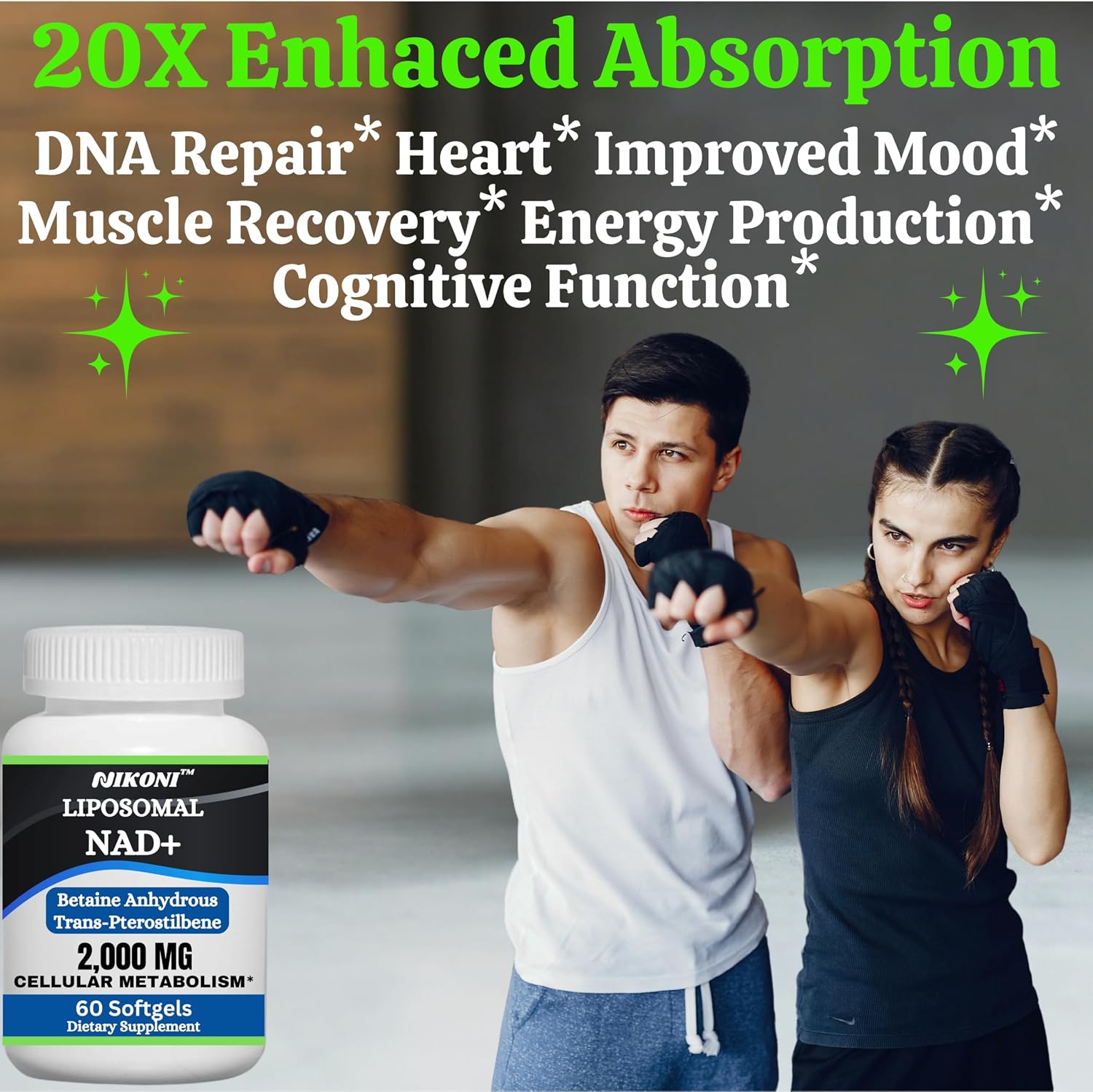 Nikoni Liposomal NAD+ 2000 mg with TMG and Pterostilbene - Supports Healthy Ageing (60 Soft gel capsules) - görsel 8