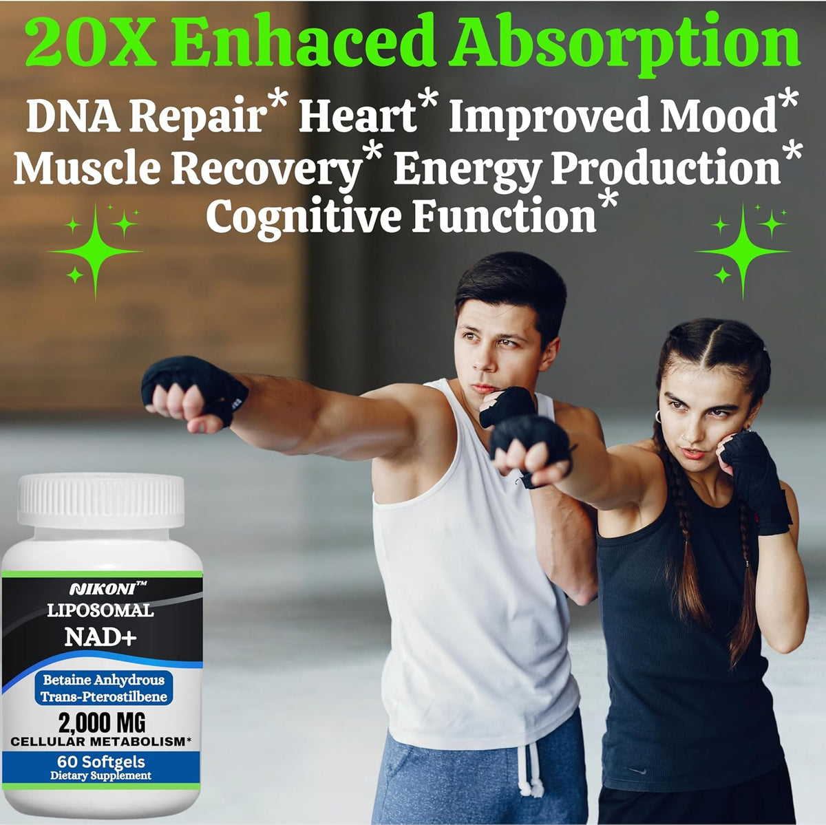 Nikoni Liposomal NAD+ 2000 mg with TMG and Pterostilbene – Healthy Ageing Support – 240 Soft gel capsules - görsel 8