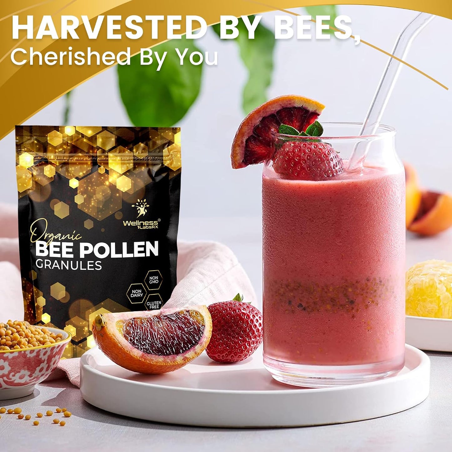 WellnessLabsRX Bee Pollen Granules - Third-Party Tested, 454 g - Keto-Friendly Superfood Supplement - görsel 9