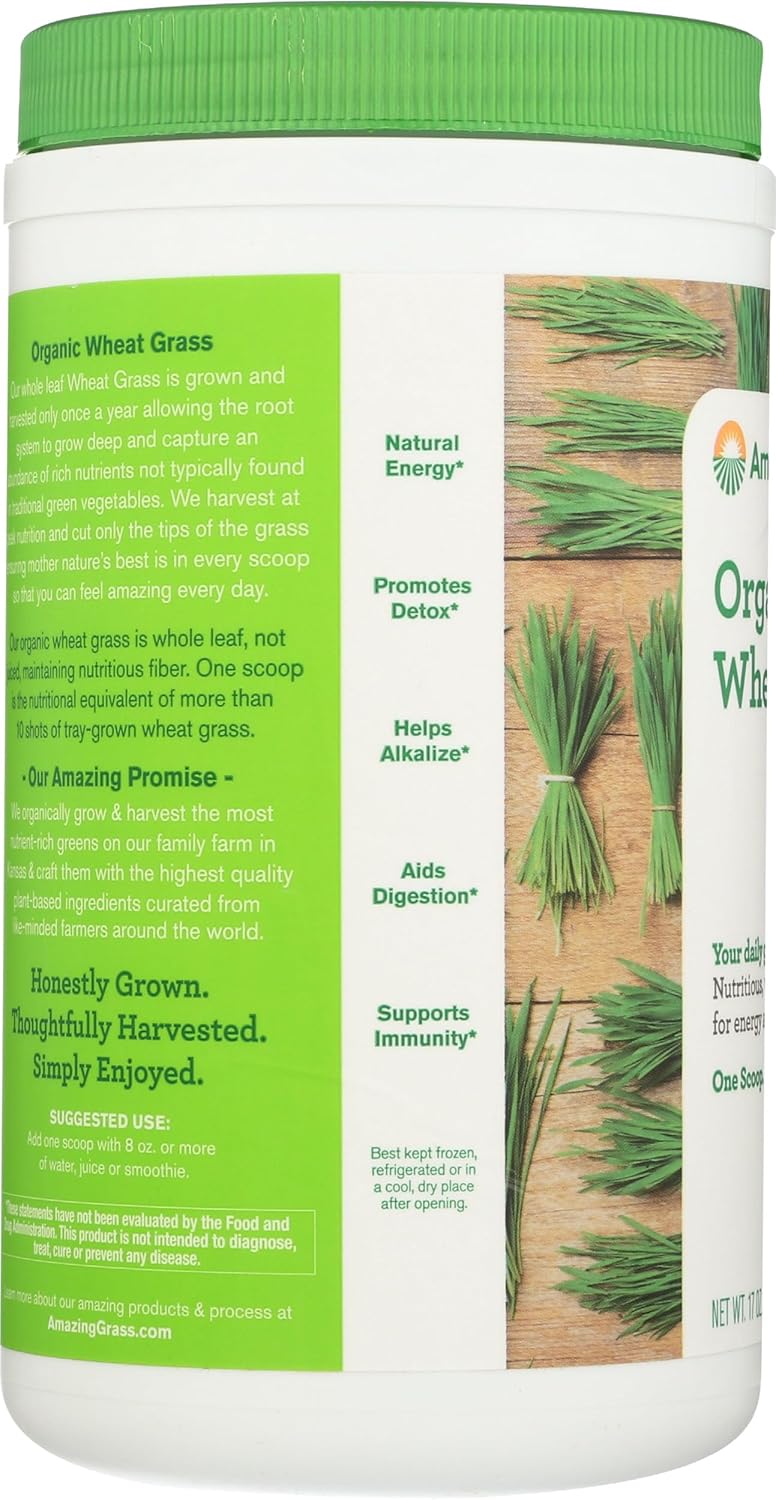 Amazing Grass Organic Wheat Grass Powder – 100% Whole-Leaf, 482 g (60 Servings) - görsel 5