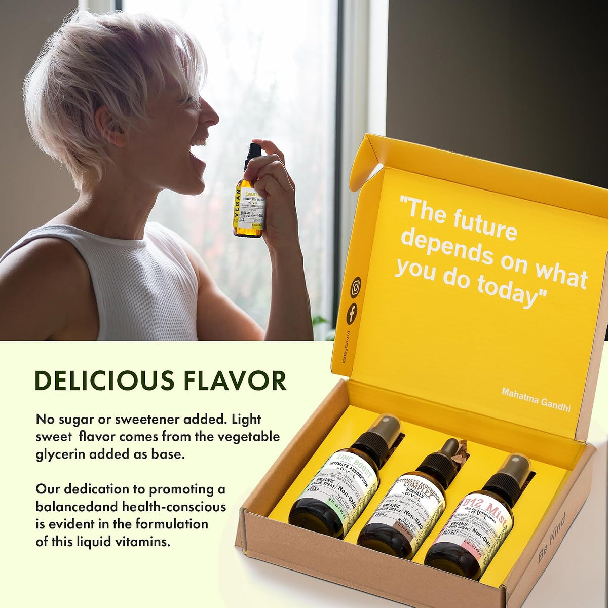 Cognitive Wellness Bundle Liquid Vitamin Trio: Methylcobalamin B12, Lion's Mane, Reishi, Chaga Mushroom Complex & Zinc – Image 7