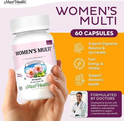 Women's Multivitamin – Methylated Multivitamin for Women with 23 Key Vitamins, Probiotics, Enzymes – Kosher 60 Capsules