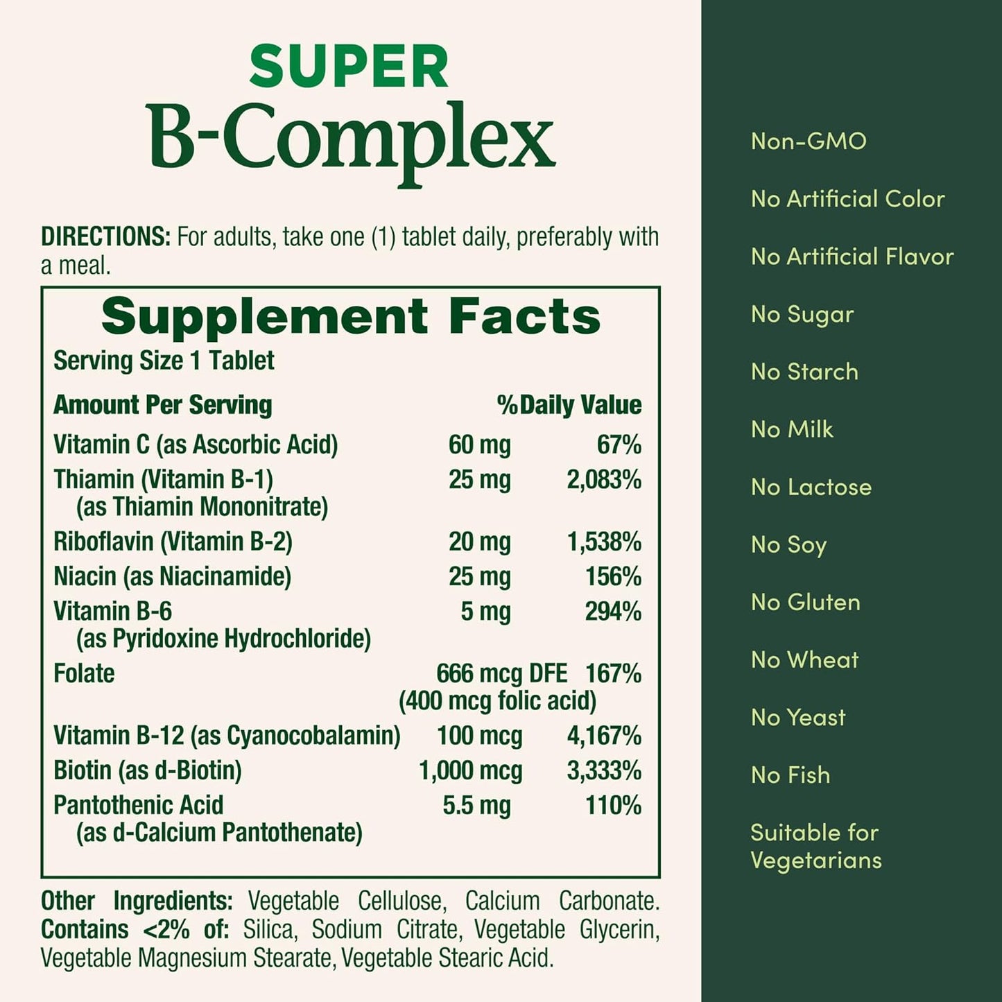 Nature's Bounty Super B Complex Vitamins with Vitamin C & Folic Acid, 150 Tablets - görsel 5