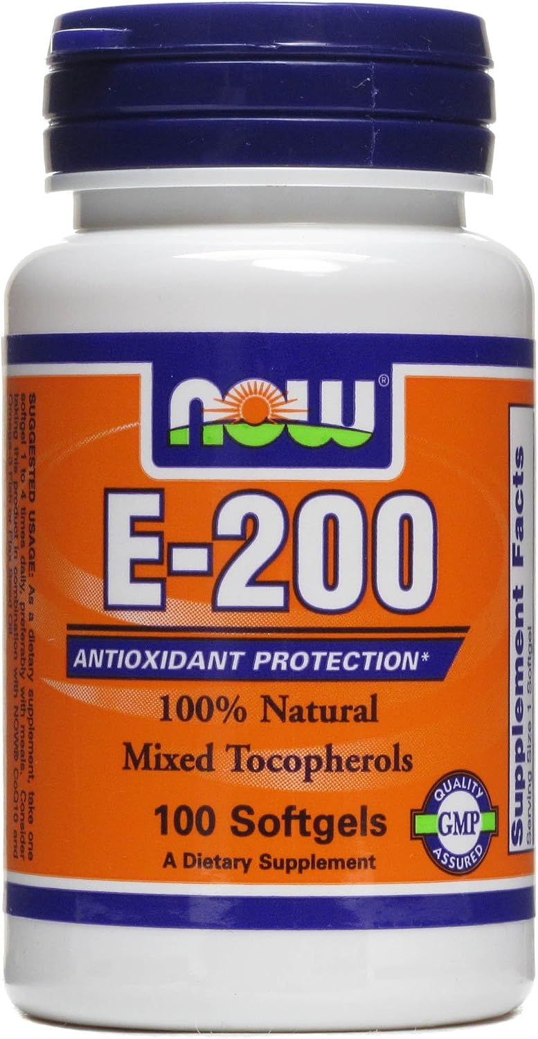 NOW Foods Vitamin E-200 IU Softgels (Pack of 2) - görsel 1