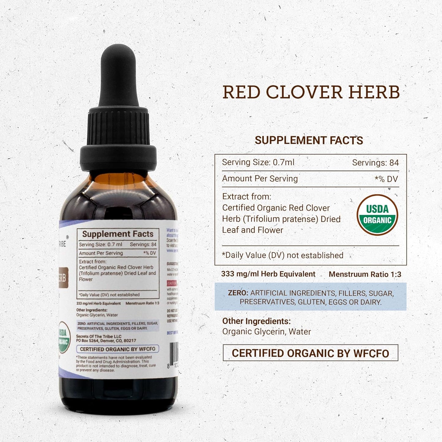 Red Clover Herb Organic Tincture – Alcohol-Free Extract, High-Potency Herbal Drops, 59 ml - görsel 3