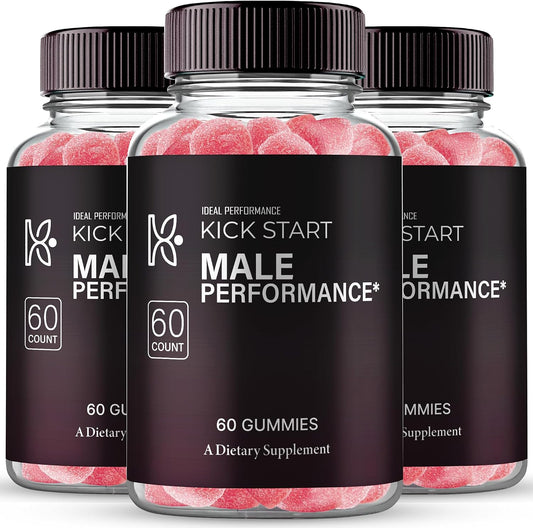 Kickstart Gummies, Official Kick Start Supplement Gummy for Men – High Strength Performance, All Natural Support for Health & Wellbeing, Advanced Formula (3 Pack)