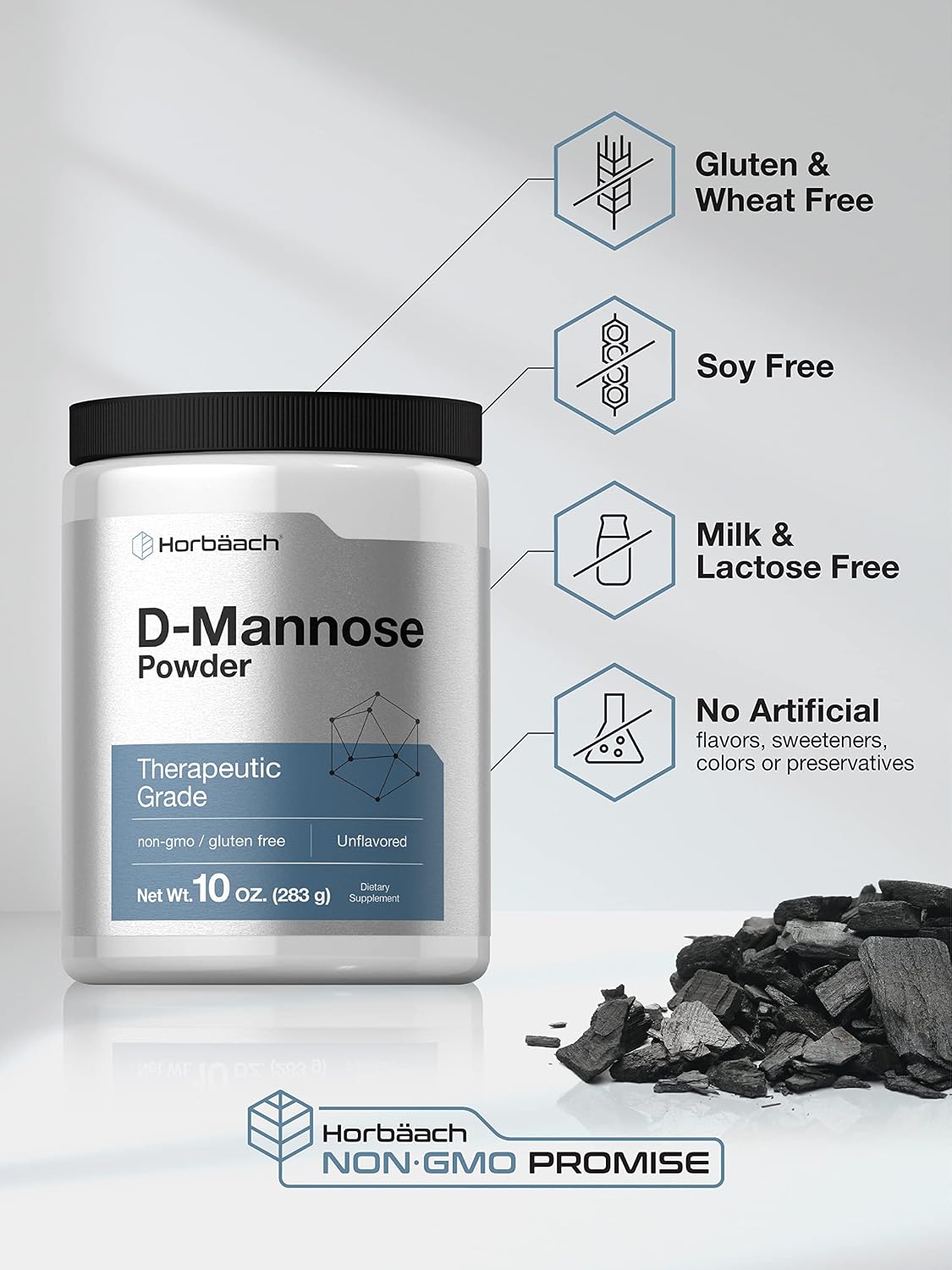 Horbaach D-Mannose Powder | 283 g | Unflavoured | Vegetarian, Non-GMO & Gluten-free - görsel 4