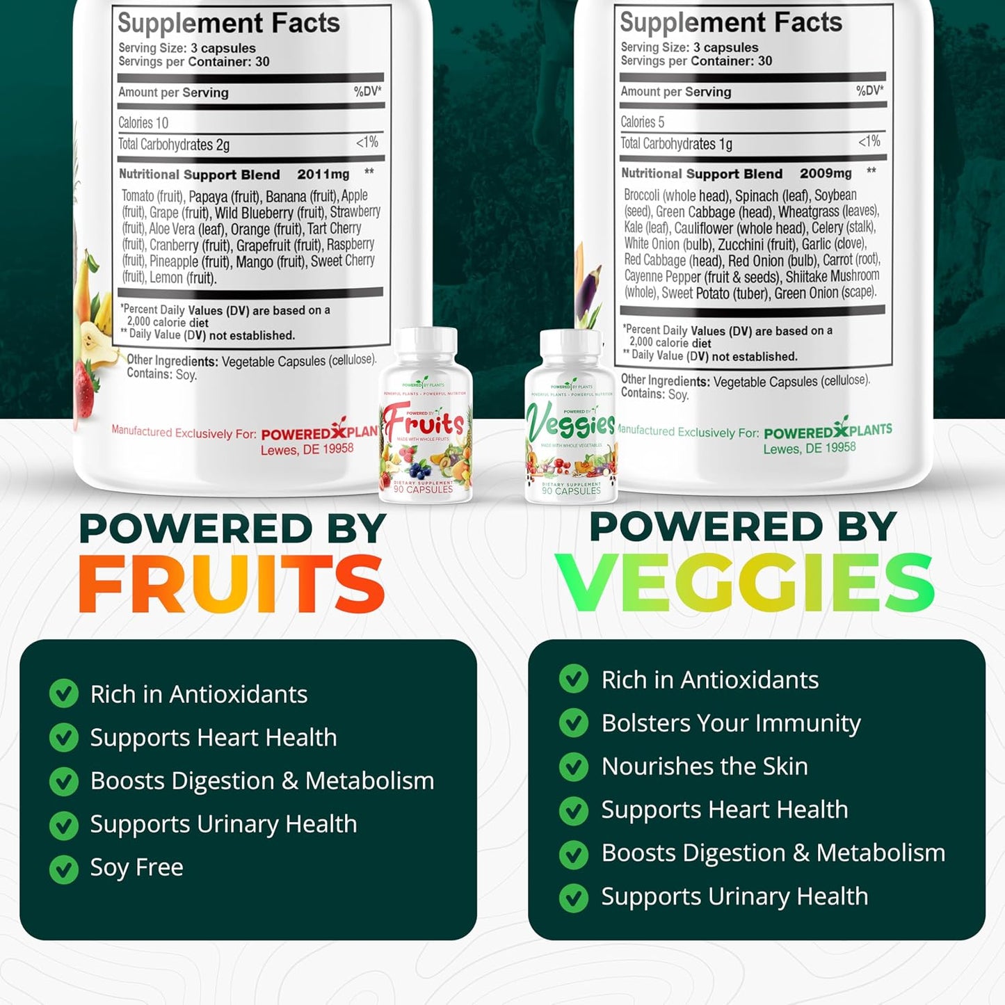 Daily Fruit and Vegetable Supplement – 180 Capsules (30-Day Supply) – 2-Pack - görsel 3