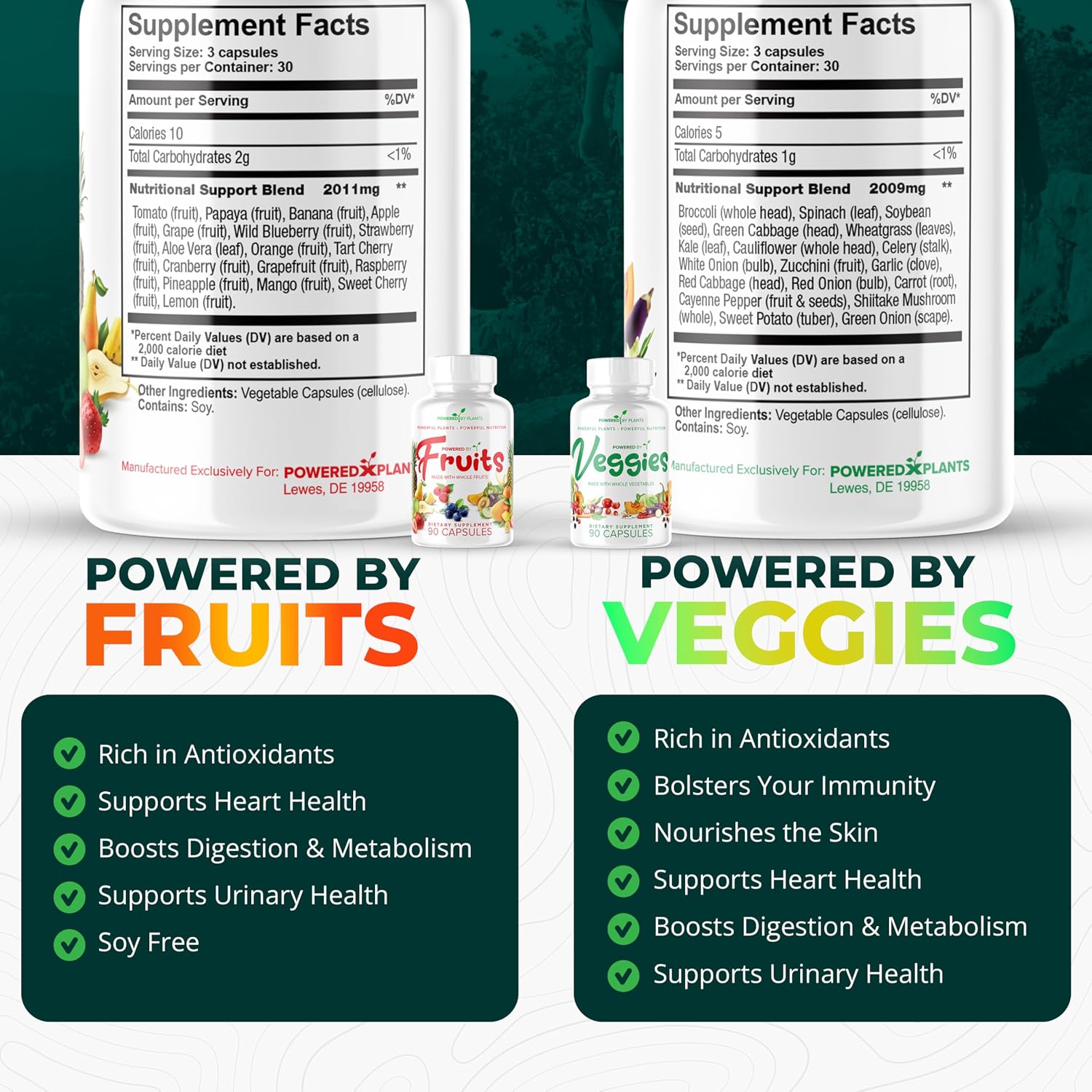 Daily Fruit and Vegetable Supplement – 180 Capsules (30-Day Supply) – 2-Pack - görsel 3