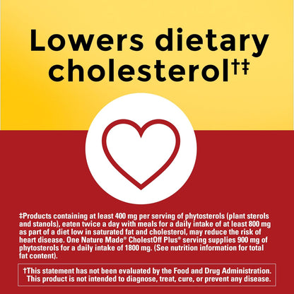 Nature Made CholestOff Plus, Dietary Supplement for Heart Health Support, 100 Softgels