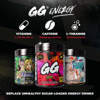 Gamer Supps GG Energy - Dragonfruit Punch (100 Servings) - Keto-Friendly Gaming Energy and Nootropic Blend, Sugar-Free + Organic Caffeine + Vitamins, Powdered Drink