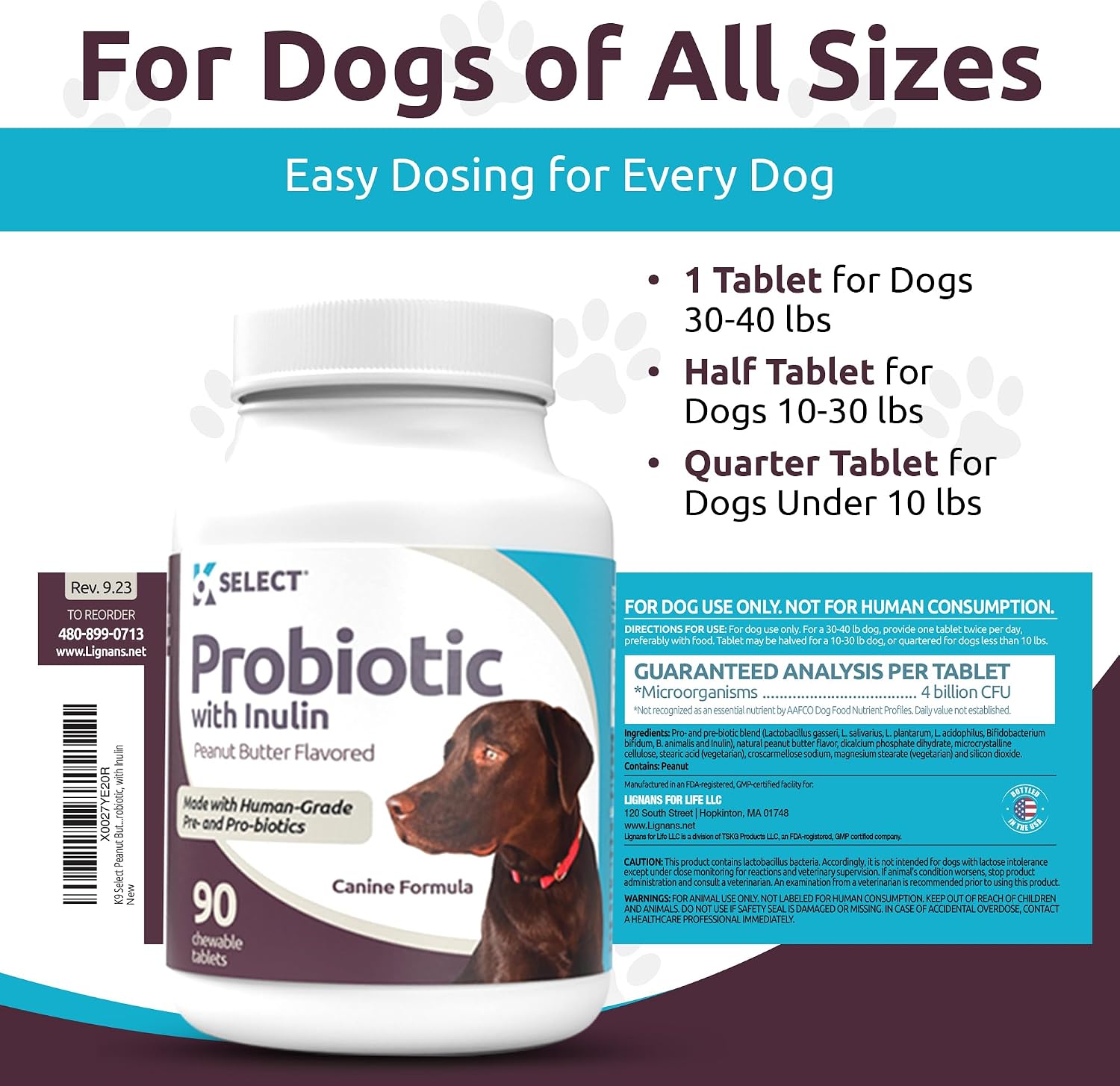 K9 Select Probiotics for Dogs with Inulin – Digestive Health Support (90 Tablets) - görsel 3