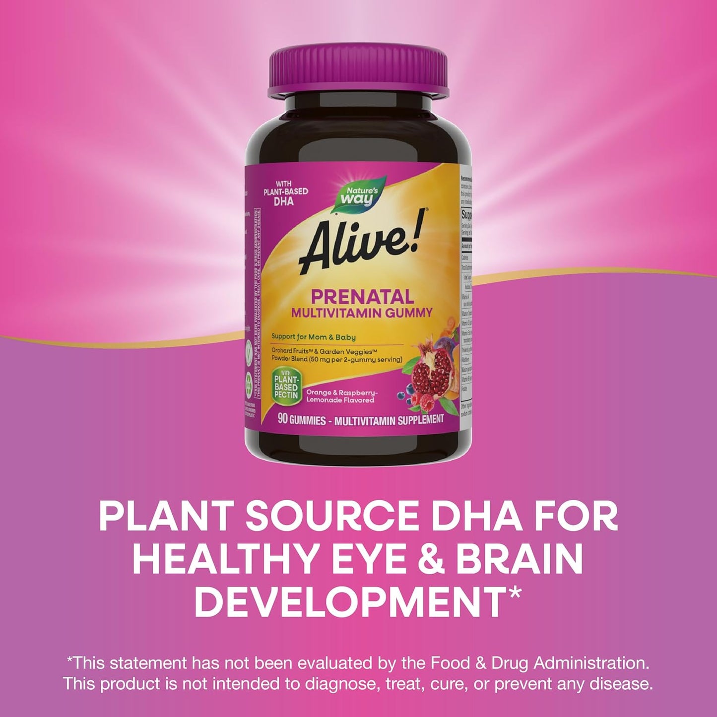 Nature's Way Alive! Gummy Prenatal Vitamins, 90 Gummies – Plant-Based DHA, Vegetarian, Gluten-free - görsel 4