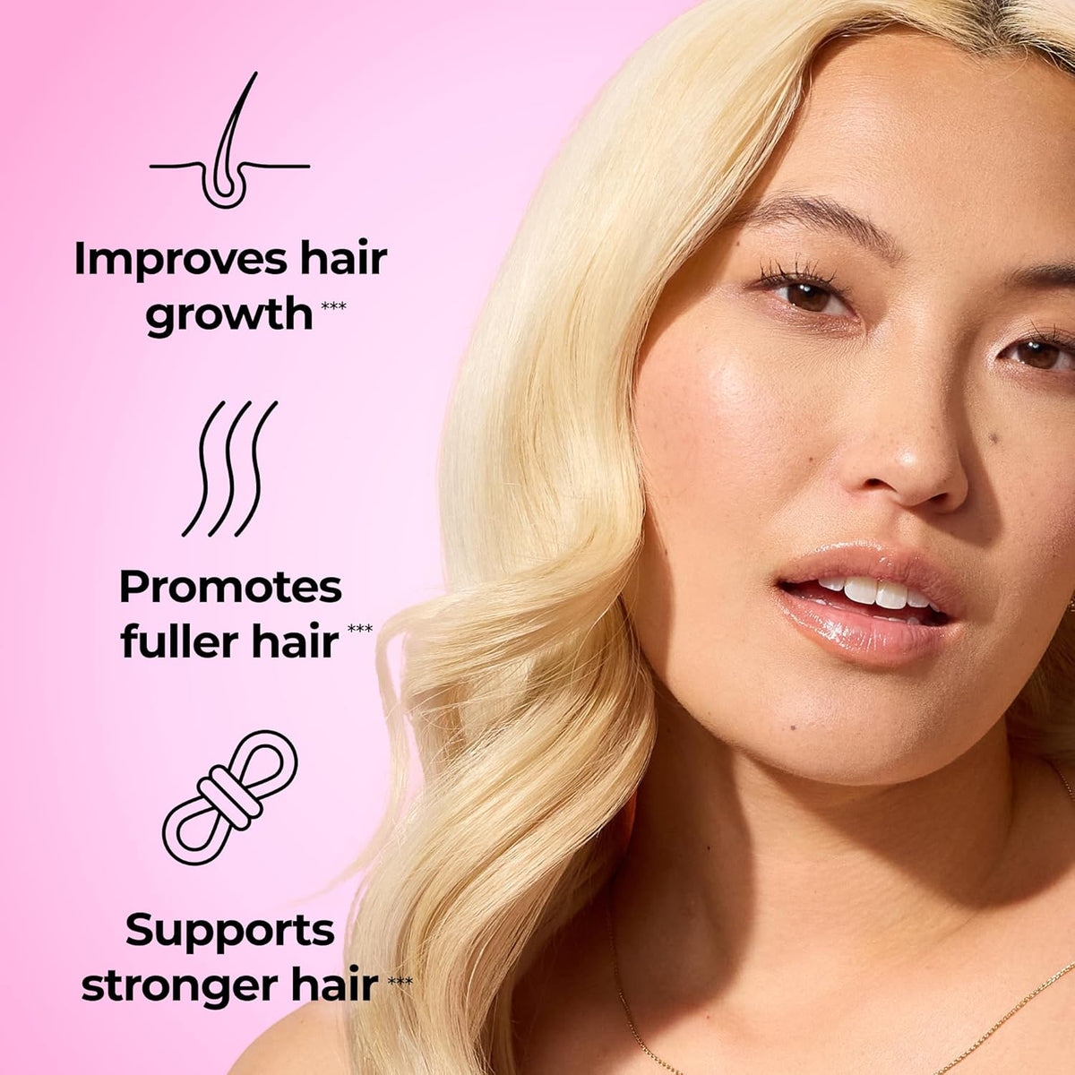 HUM Hair Strong Daily Hair Growth Gummies - 180 Gummies with Biotin, Zinc, Vitamin B12, Folic Acid & Fo-Ti for Healthy Hair Support - görsel 2