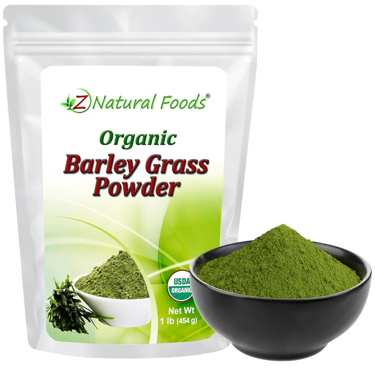 Z Natural Foods Organic Barley Grass Powder - 454 g - görsel 1