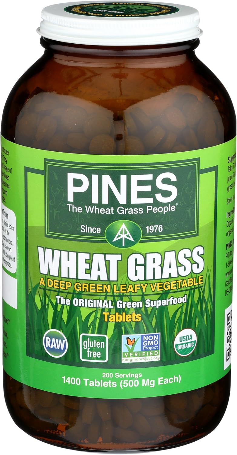 Pines Organic Wheat Grass, 1400 Tablets - görsel 1