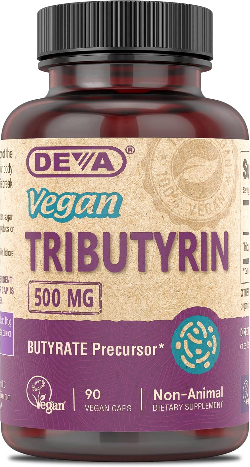 DEVA Vegan Tributyrin Supplement - Butyrate Precursor, Gut Barrier Support, 500 mg, 90 Capsules (Pack of 2) - görsel 8