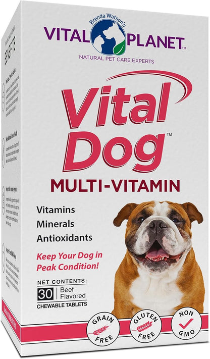 Vital Planet Vital Dog Multivitamin Chewable Tablets for Dogs, 30 Tablets
