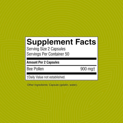 Nature's Sunshine Bee Pollen, 100 Capsules