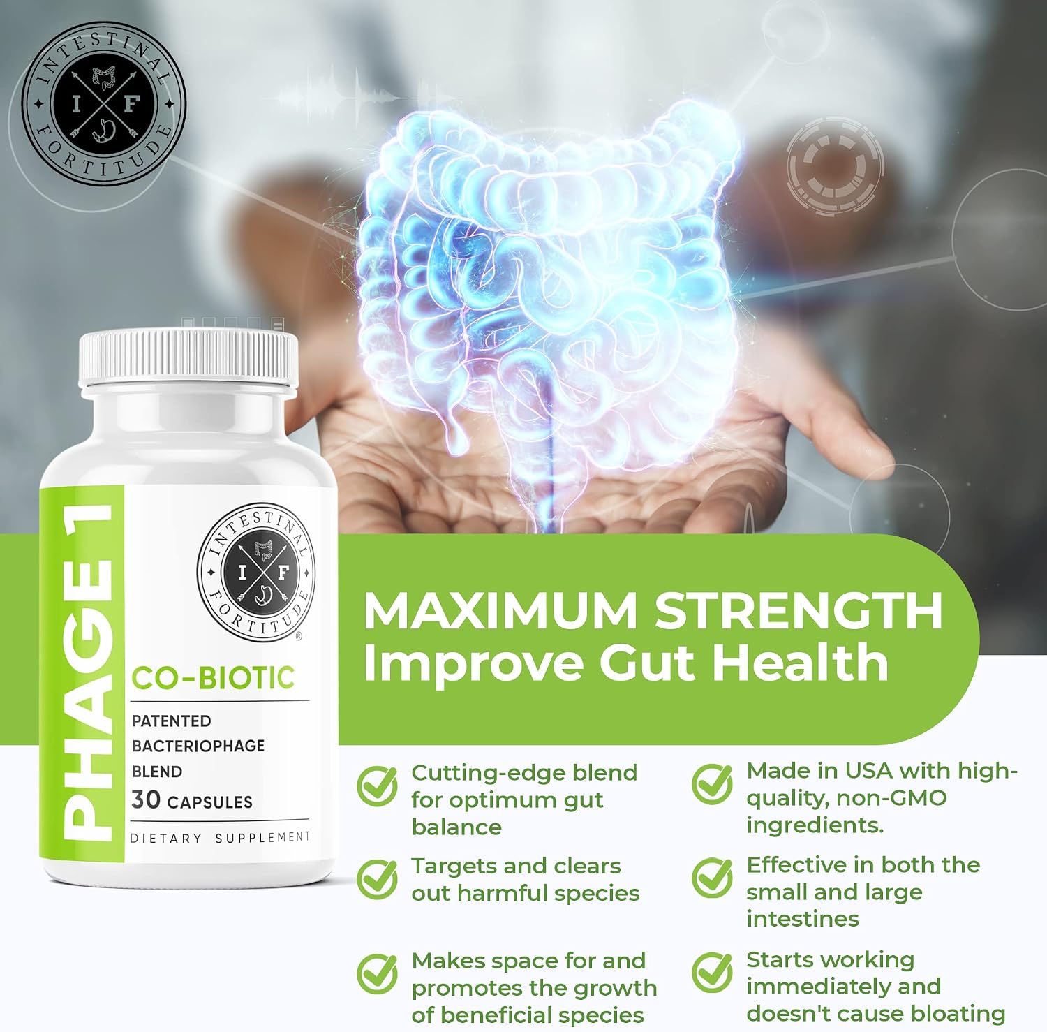 Intestinal Fortitude Phage 1 – Patented Bacteriophage Blend for Gut Health and Digestive Support - görsel 3