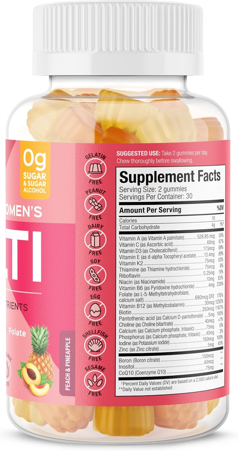 SUKU Women's Complete Multivitamin Gummies – with Boron, K2, B12, A – 60 Count - görsel 2