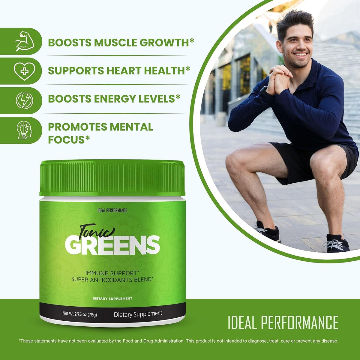 Tonic Greens Powder Vitamin Supplement Advanced Formula - Natural Green Blend Energy Supplement with BCAA (3 Pack) - görsel 5
