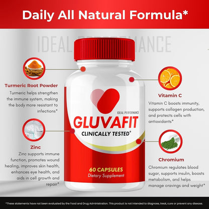 Gluvafit Advanced Blood Formula Capsules, Official Gluvafit Supplement Pills – Maximum Strength, Premium Formula for Healthy Circulation & Stable Levels, All Natural Gluvafit Reviews (2 Pack)