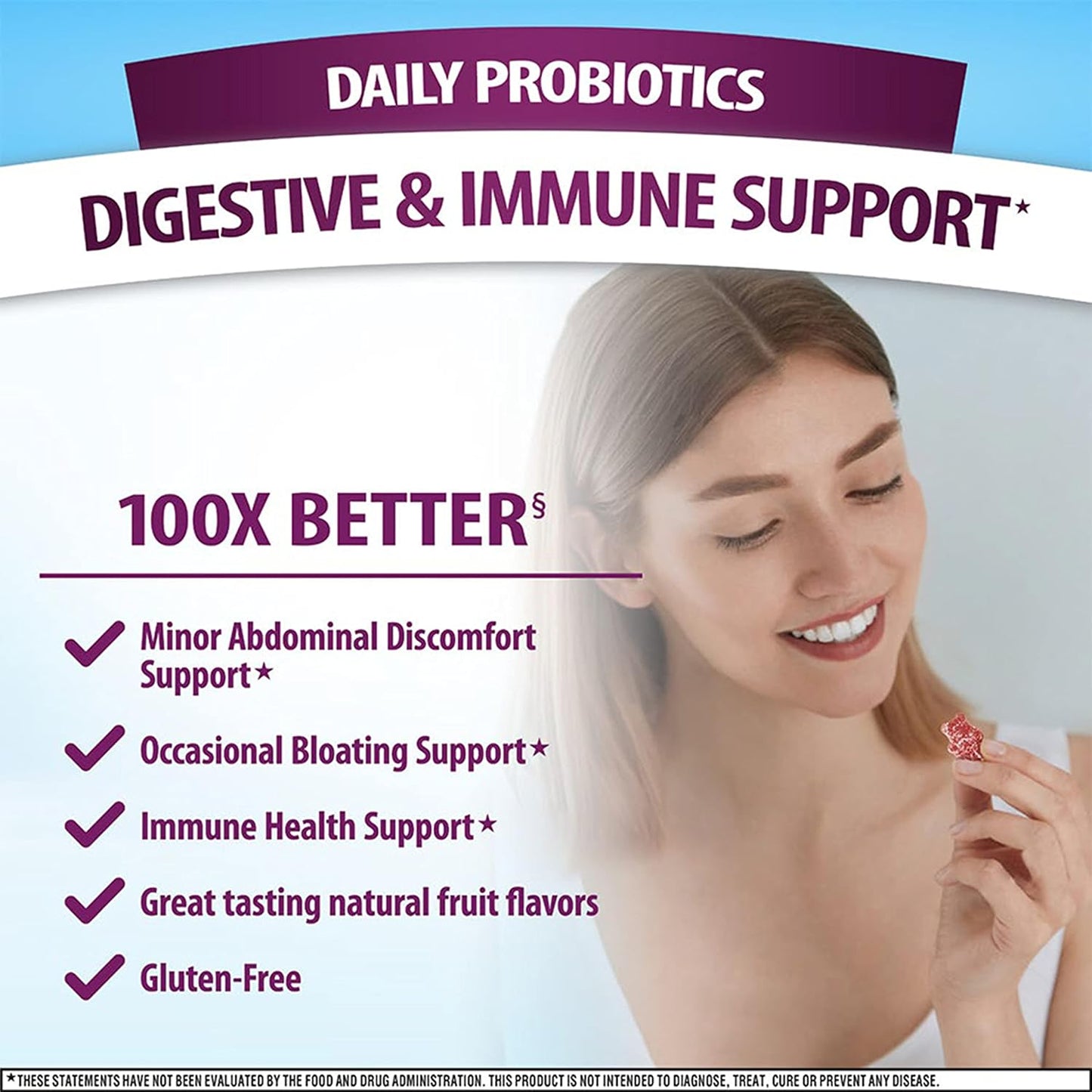 Digestive Advantage Daily Probiotic Gummies for Digestive Health, Superfruit, 180 Count (2-Pack) - görsel 2