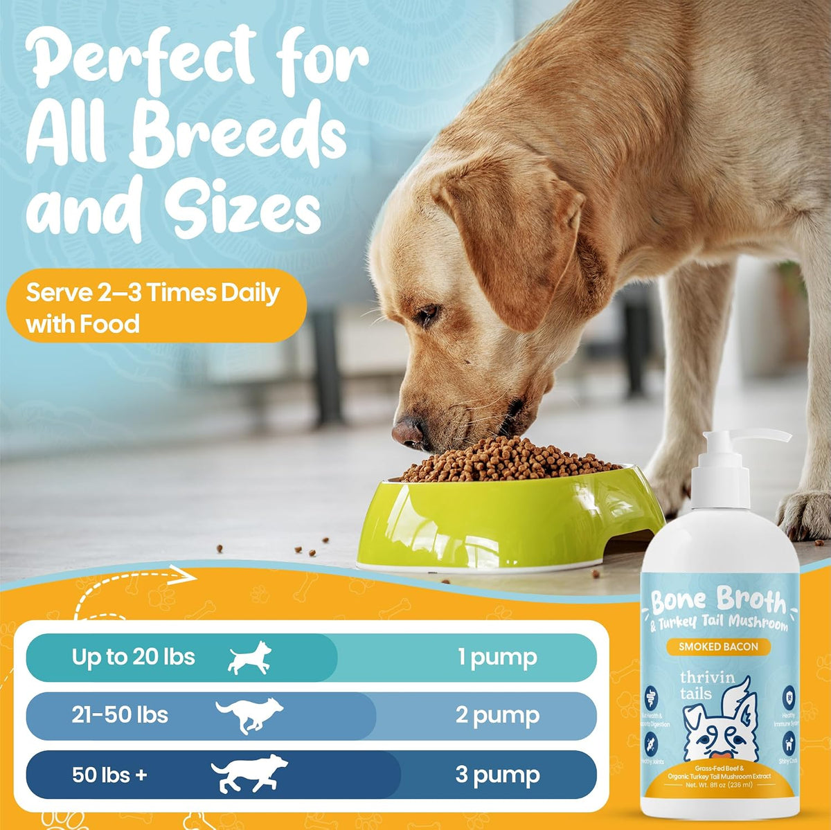 Organic Turkey Tail Mushroom & Liquid Bone Broth Dog Food Topper - görsel 6